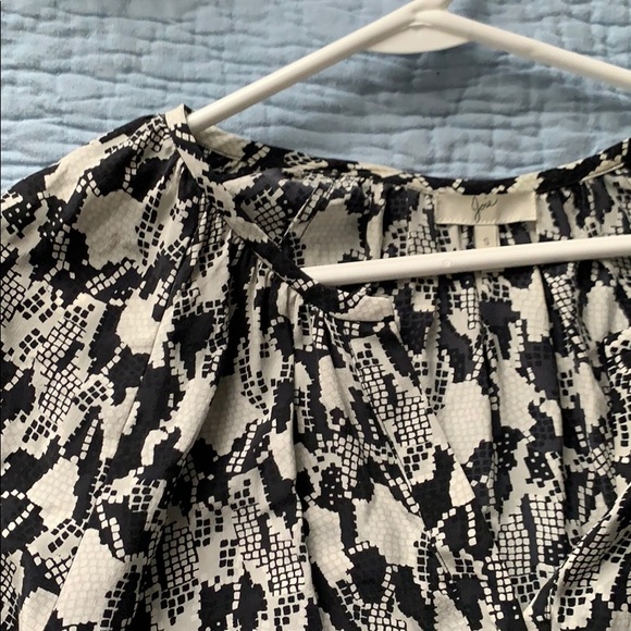 Black and White Printed Joie Blouse - Picture 2 of 4
